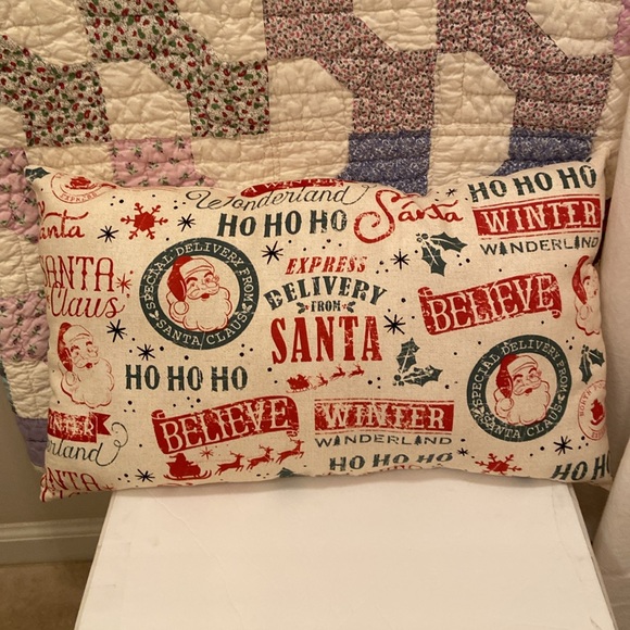 Handmade Santa Pillow 20”x11.5” Christmas - Picture 6 of 6